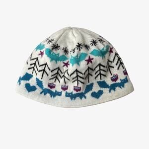Pistil Wool Blend Winter Warm Jacquard Knit Beanie Youth Size 3-7, Cream Teal